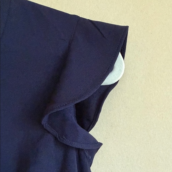 J. Crew Navy Ruffle Sleeve Blouse - Picture 3 of 6